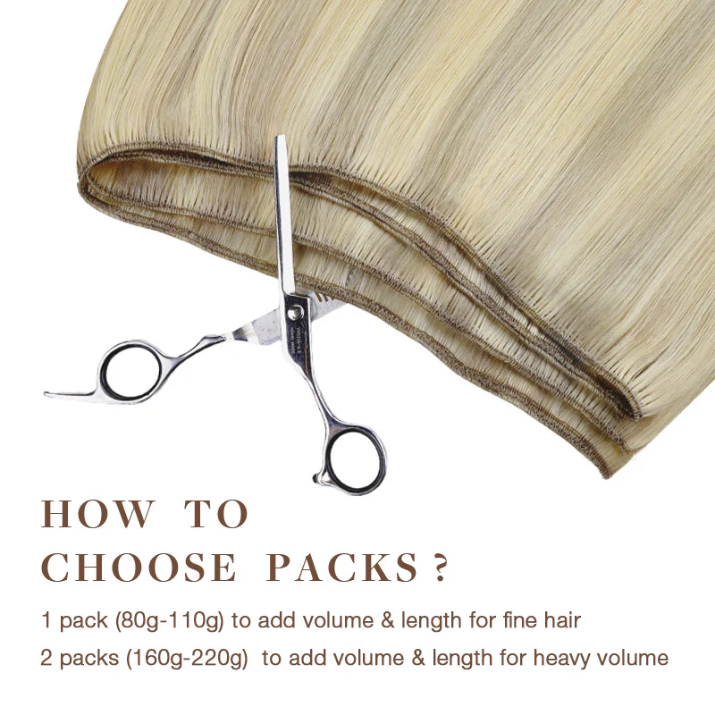 Ash Blonde Highlights (17A/60A) Sew-In Weft Hair Extensions (80g-120g) - Image 4