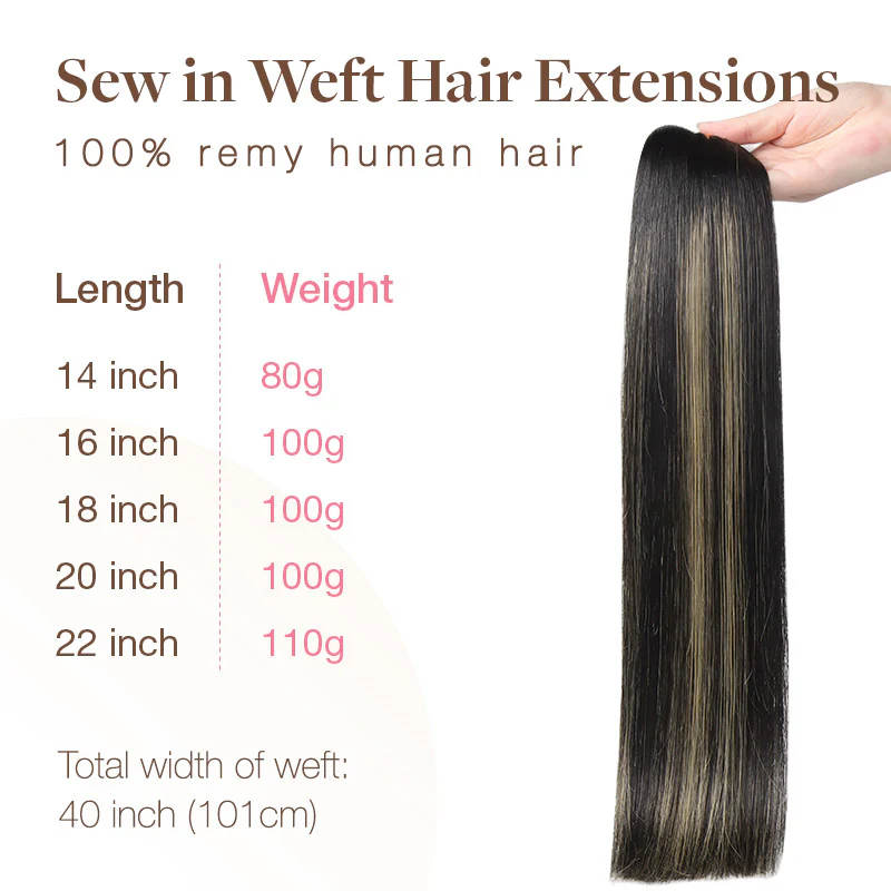 Black to Light Blonde Balayage (1B/19/1B) Sew-in Weft Set - Image 6