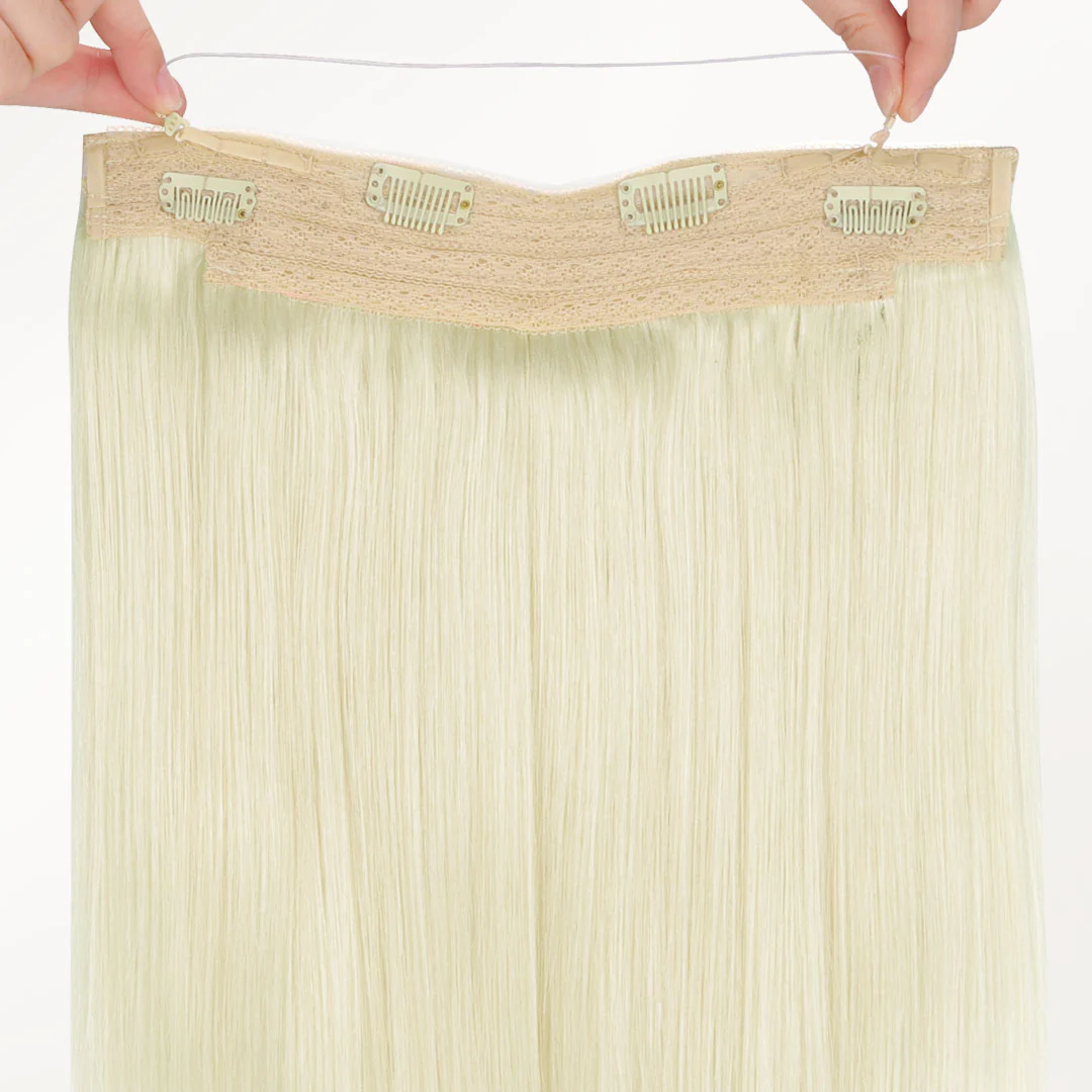 Bleach Blonde (613) Wire Hair Extensions (70g-110g) - Image 3