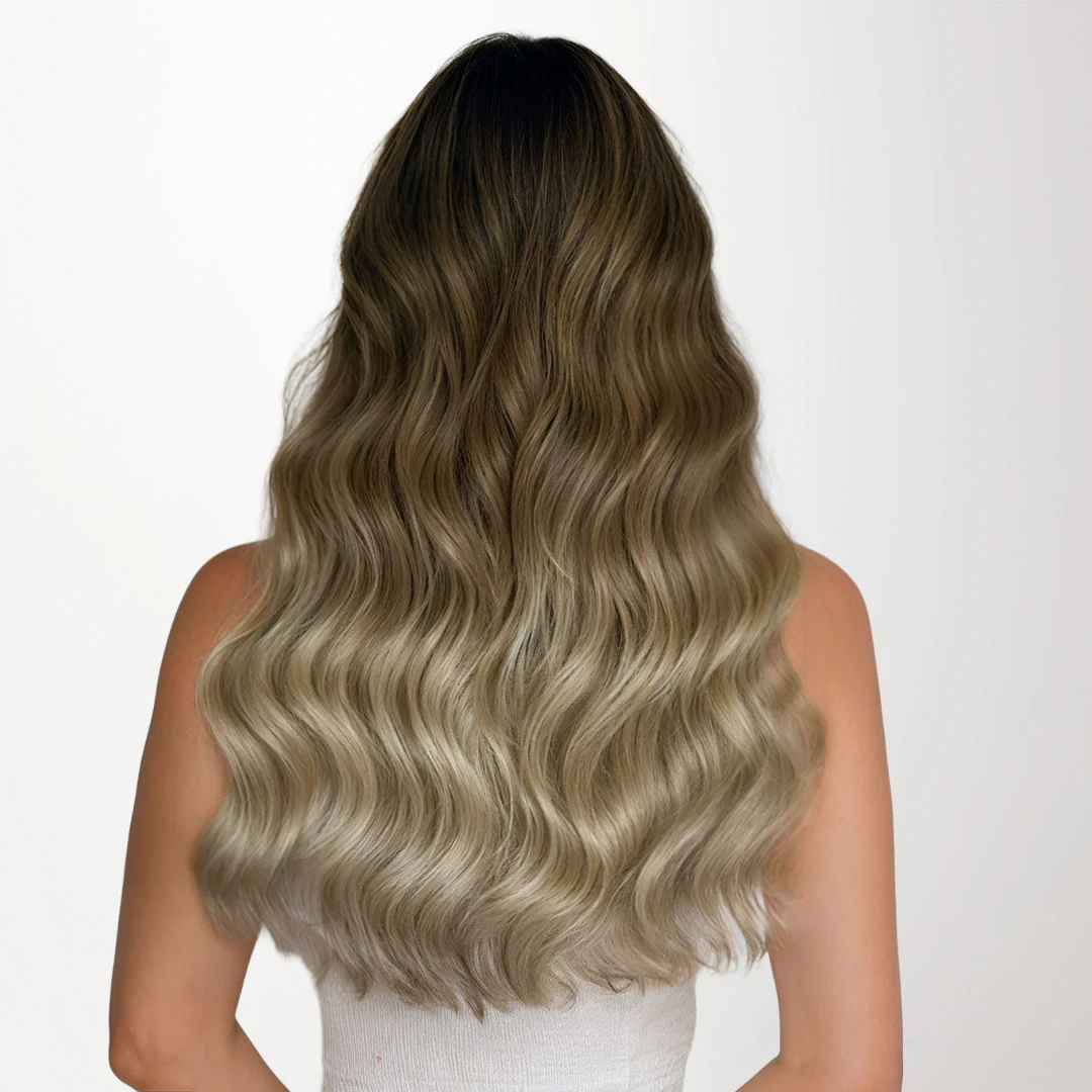 Bleach Blonde Balayage (3/8/613) Feather Weft Hair Extension (50g-60g) - Image 2