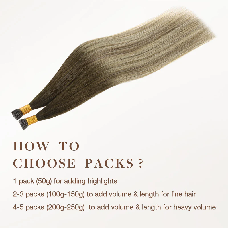 Bleach Blonde Balayage (3/8/613) I-Tip Set - Image 6