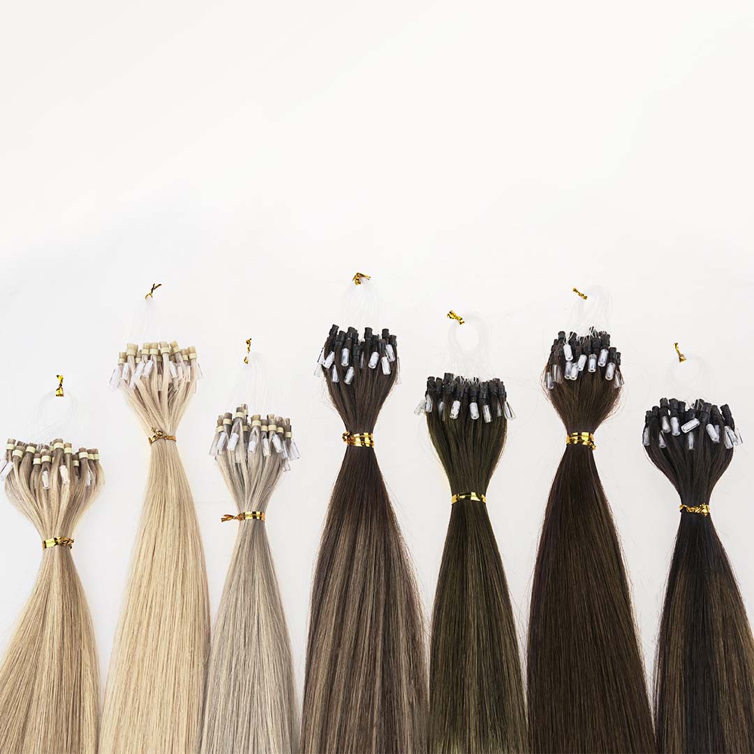 Chocolate Brown (4A) Micro Link Tip Hair Extensions - Image 7
