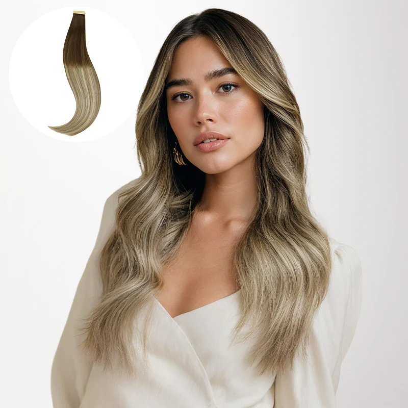Bleach Blonde Balayage (3/8/613) Tape-Ins 50g