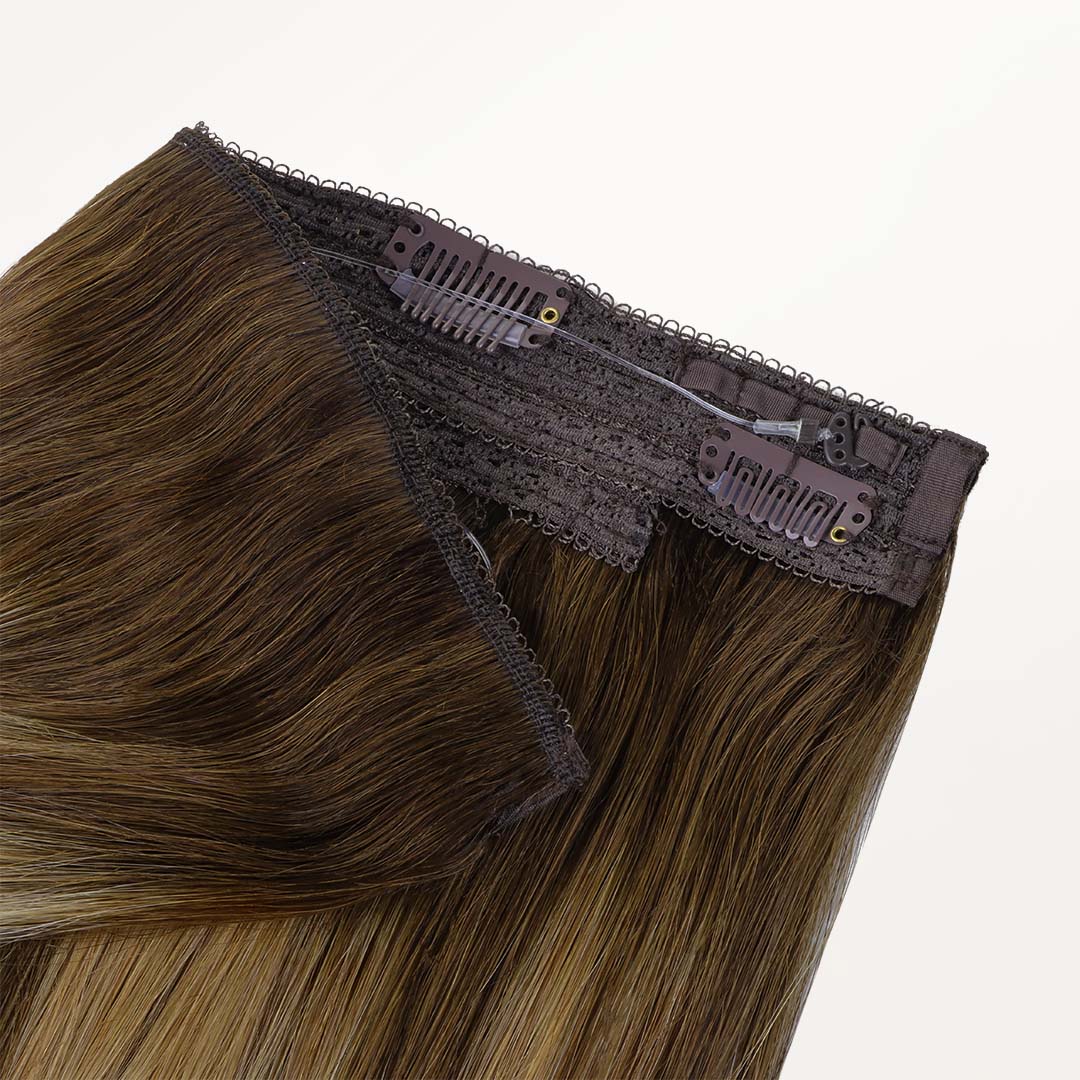 Caramel Blonde Balayage (4/27/4) Wire Hair Extensions (70g-110g) - Image 4
