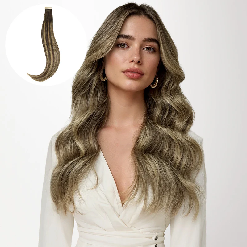 Caramel Blonde Balayage (4/27/4) Tape-Ins Set - Image 11