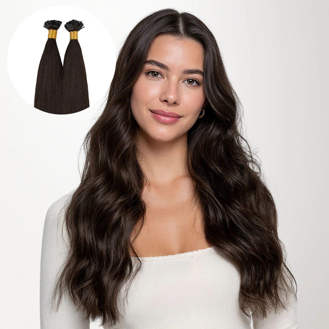 Dark Brown (2) Flat Tip Hair Extensions 60g
