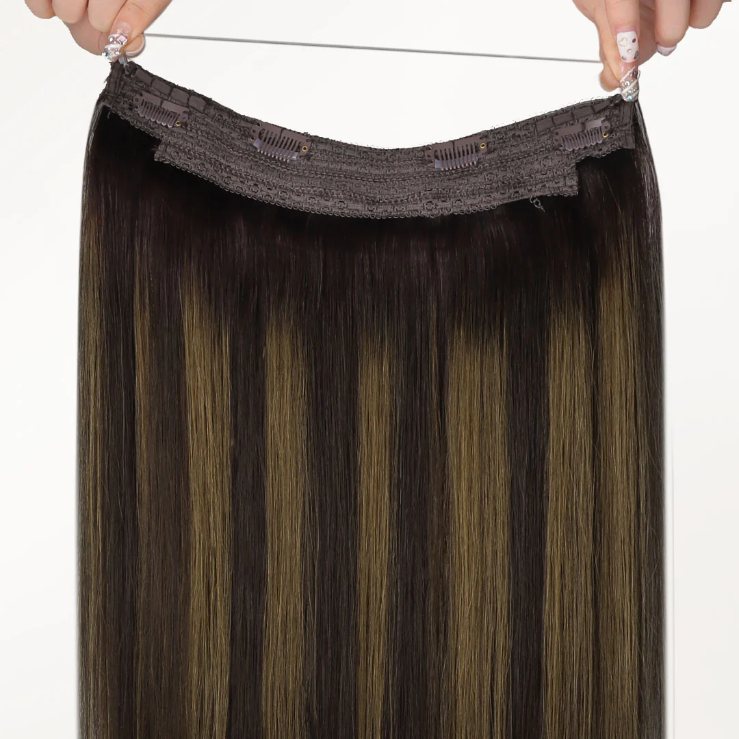 Dark Brown Balayage (2/6/2) Wire Hair Extensions (70g-110g) - Image 3