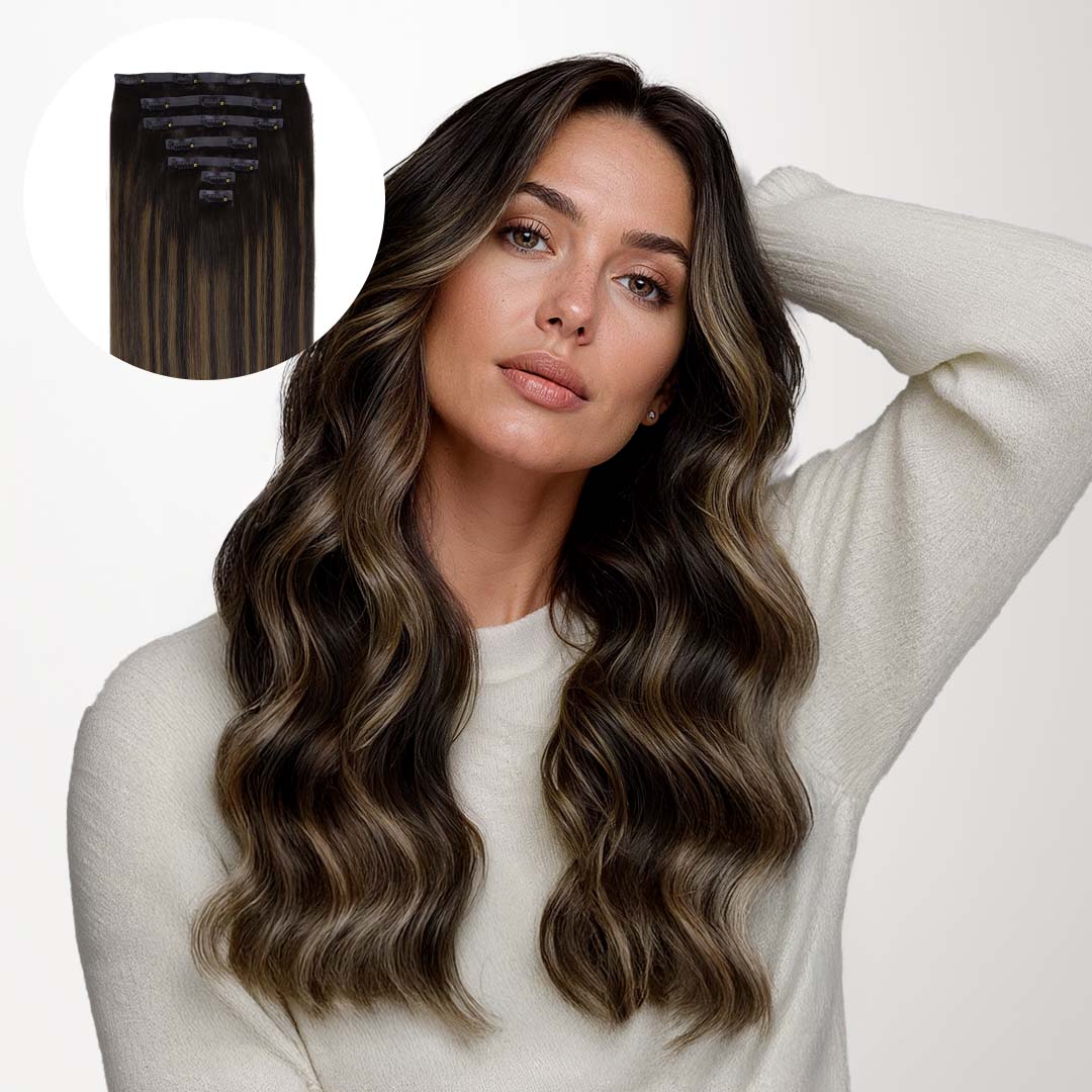 Dark Brown Balayage (2/6/2) Seamless Clip-Ins [Clearance]