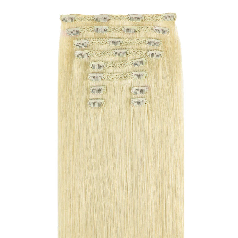Double Drawn Clip in Hair Extensions 160g-sale - Image 44