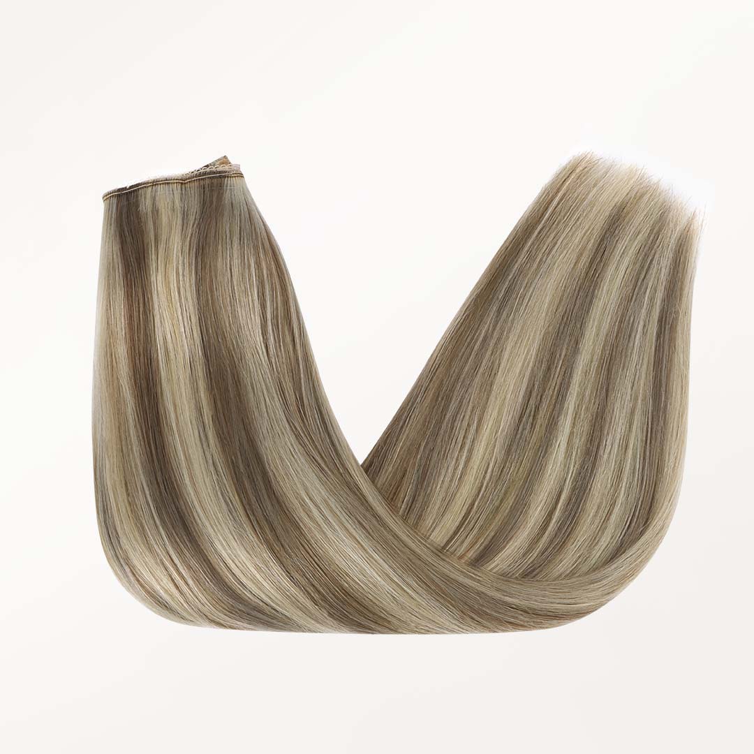 Golden Blonde Highlights (8B/60B) Wire Hair Extensions (70g-110g) - Image 5
