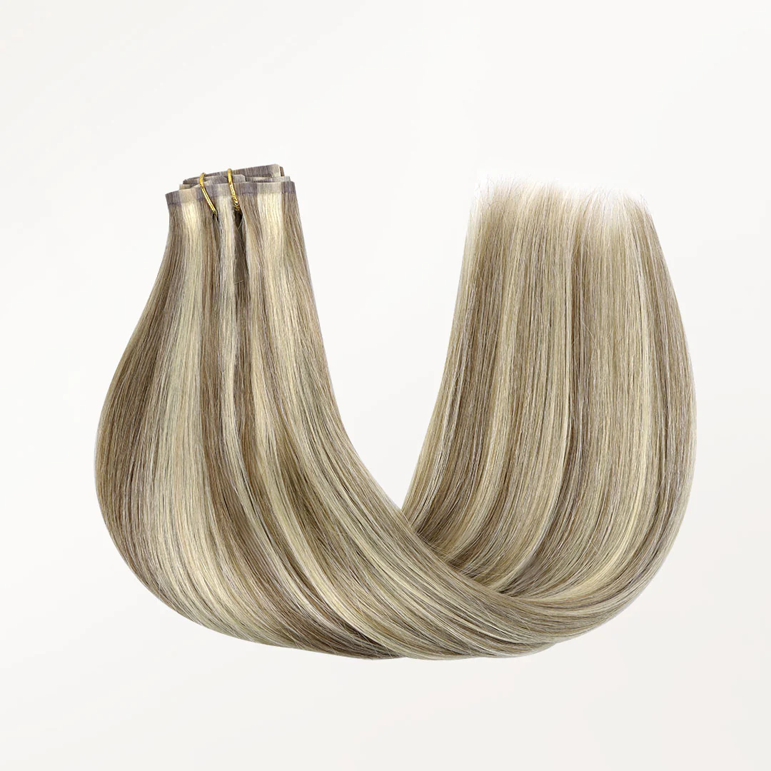 Golden Blonde Highlights (8B/60B) Seamless Clip-Ins (130g-160g) - Image 7