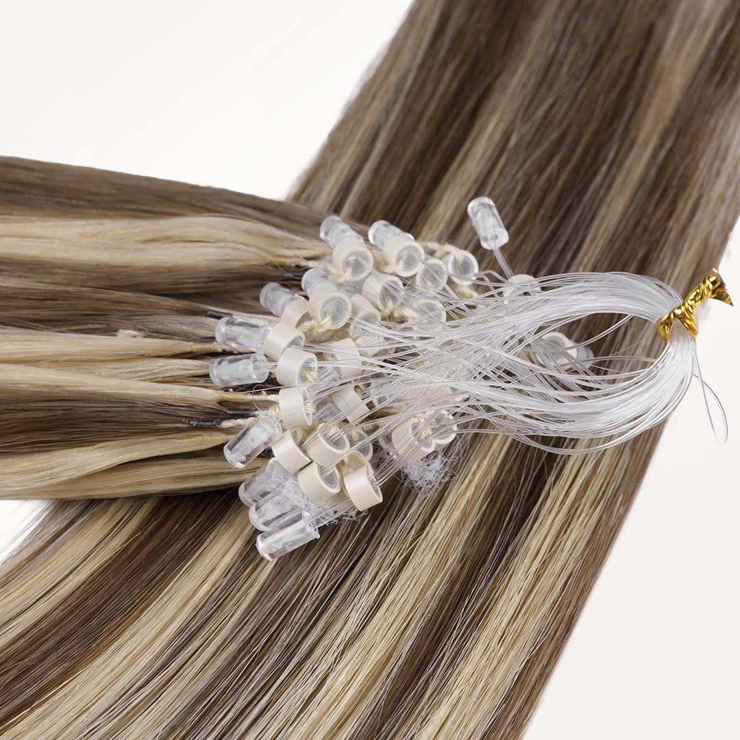 Golden Blonde Highlights (8B/60B) Micro Link Feather Tip 68g - Image 3