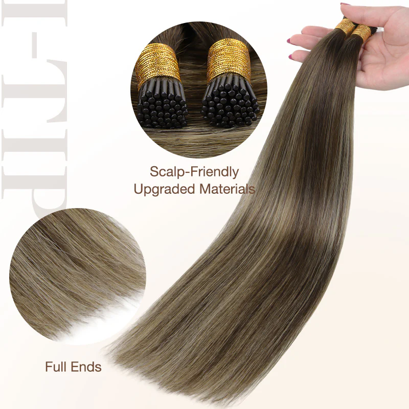 Honey Blonde Balayage (4/26/4) I-Tip Set - Image 3