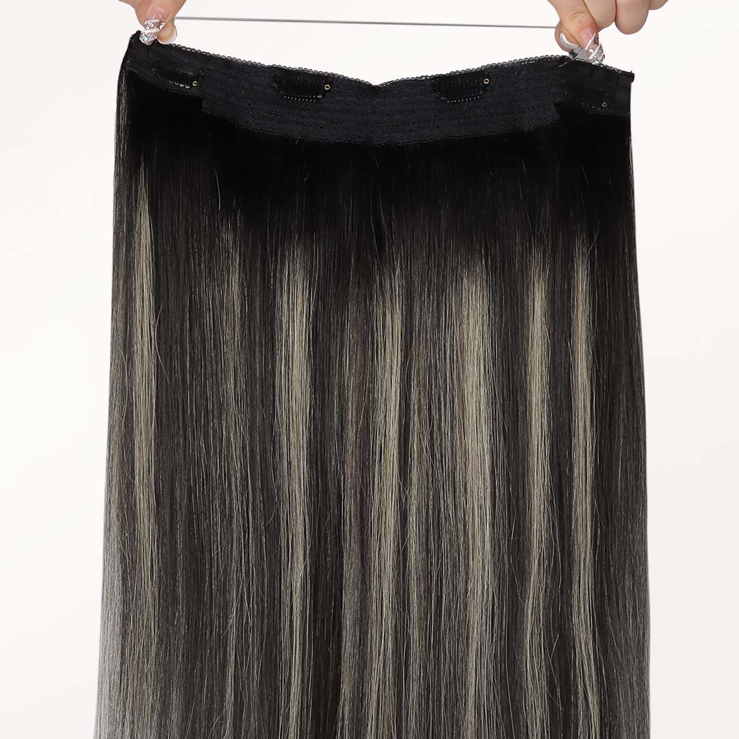Black to Light Blonde Balayage (1B/19/1B) Wire Hair Extensions (70g-110g) - Image 4