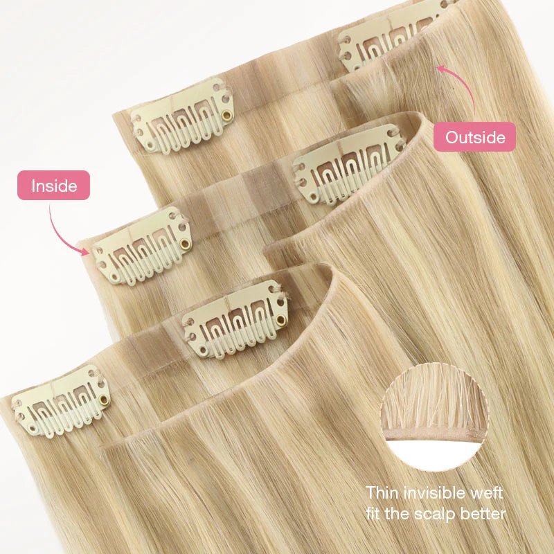 Light Blonde Highlights (16/22A) Invisi Edge Seamless Clip-Ins (140g-160g) - Image 7