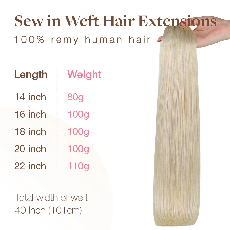 Platinum Blonde (60A) Sew-in Weft Set - Image 7