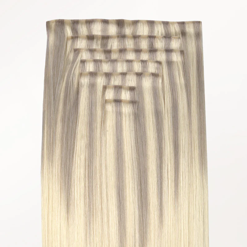 Platinum Blonde Balayage (17/22/60) Invisi Edge Seamless Clip-Ins (140g-160g) - Image 4
