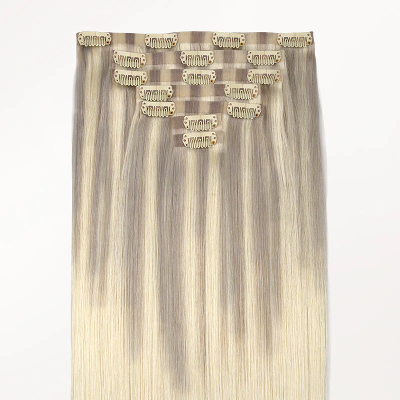 Platinum Blonde Balayage (17/22/60) Invisi Edge Seamless Clip-Ins (140g-160g) - Image 5